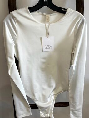 Women's Ivory Long-Sleeve Bodysuit